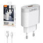CARREGADOR LDNIO QC3.0 USB LIGHTING WH