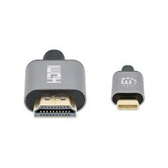 CABO USB-C 1MT (M) PARA HDMI (M) 4K MANHATTAN Gold-Plated