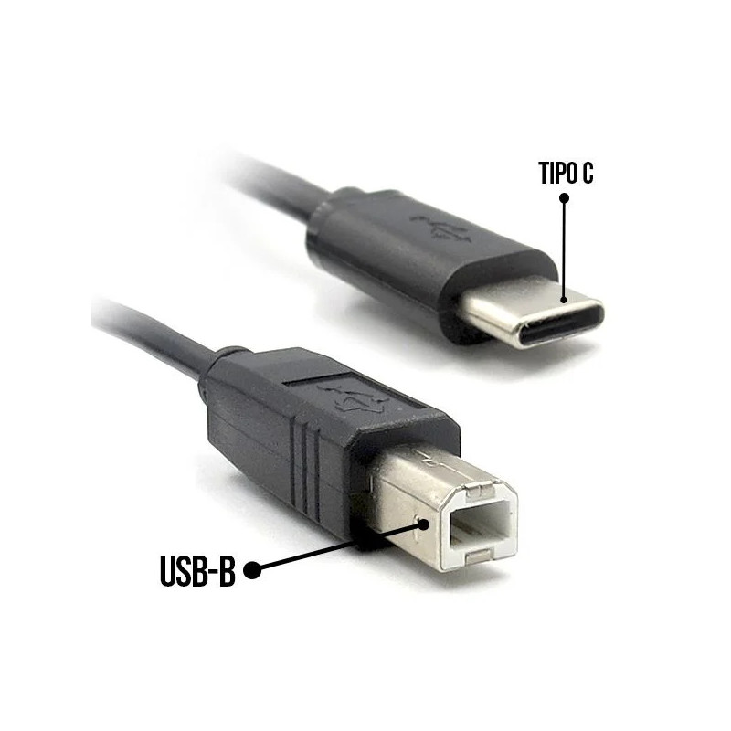 CABO USB-C (M) PARA USB-B (F) 2M HI-SPEED MANHATTAN PRETO CABO USB-C (M) PARA USB-B (F) 2M HI-SPEED MANHATTAN PRETO