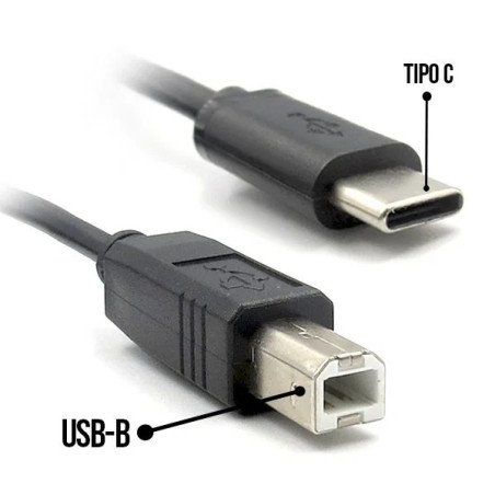 CABO USB-C (M) PARA USB-B (F) 2M HI-SPEED MANHATTAN PRETO