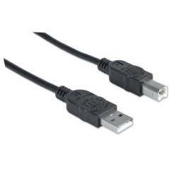CABO USB-A (M) PARA USB-B (M) 5M SUPERPEED MANHATTAN PRETO