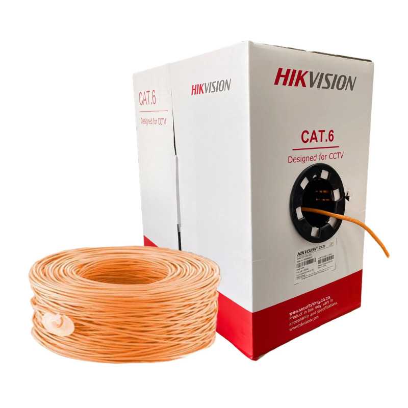 CABE REDE 305M U/UTP CAT6 HIKVISION 23WAG CCTV LARANJA