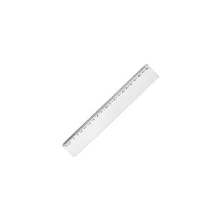 REGUA PLAST. CRISTAL 20CM