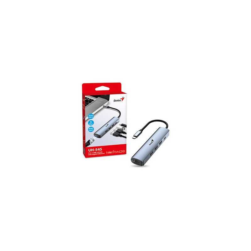 HUB GENIUS UH-545 USB-C(IN) 3X USB-A/ 1X USB-C/ 1X RJ45