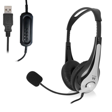 AUSCULTADORES EWENT STEREO C/VOLUME CONTROLE USB