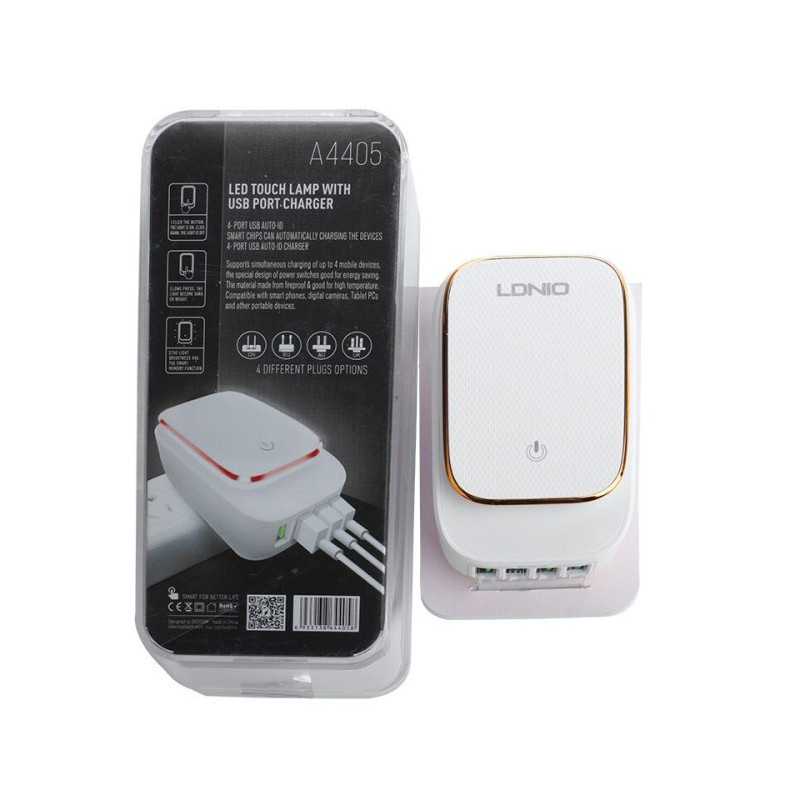 CARREGADOR LDNIO TOUCH LED 4USB USB-C