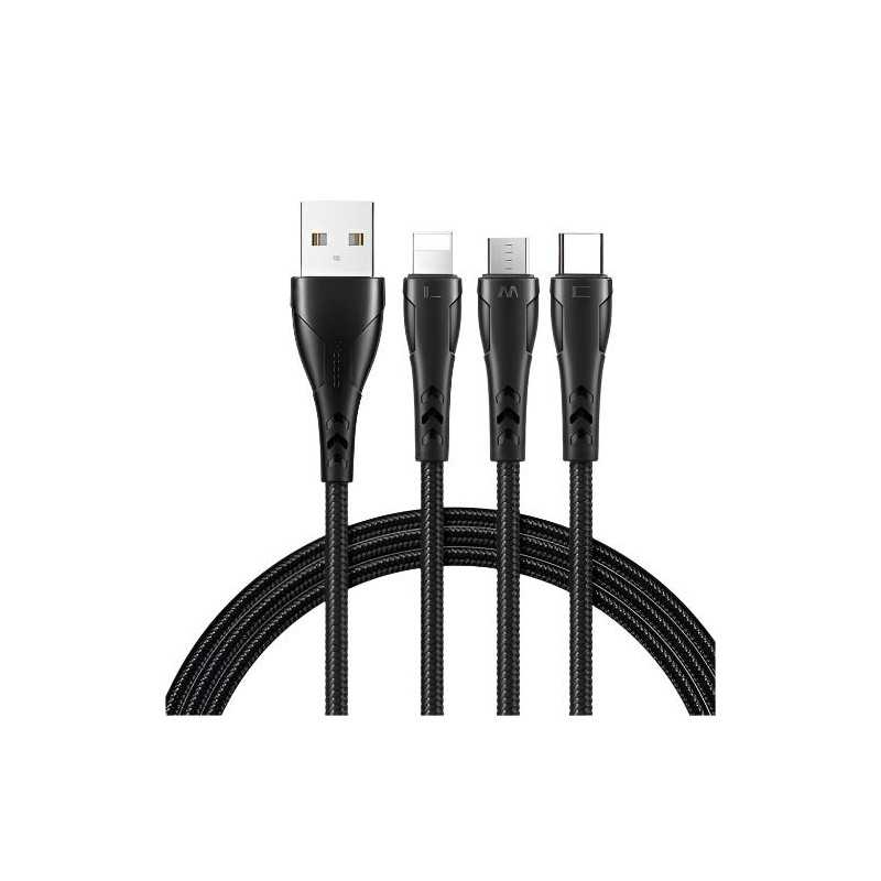 CABO LDNIO 3 IN 1 USB-C LIGHTNING MICRO 1.2M FC