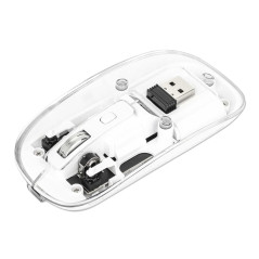 RATO MANHATTAN USB 1600 DPI LED TRANSPARENTE/BRANCO