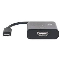 ADAPTADOR USB-C(M) PARA 2XHDMI(F) 4K / USB-A 100W MANHATTAN