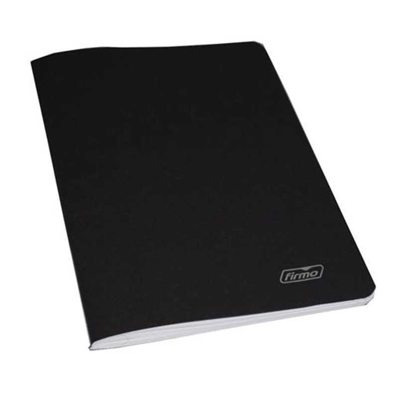CADERNO AGRAFADO A5 60G/80F PAUTADO CAPA PRETA (1/20)