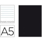 CADERNO AGRAFADO A5 60G/80F PAUTADO CAPA PRETA (1/20)