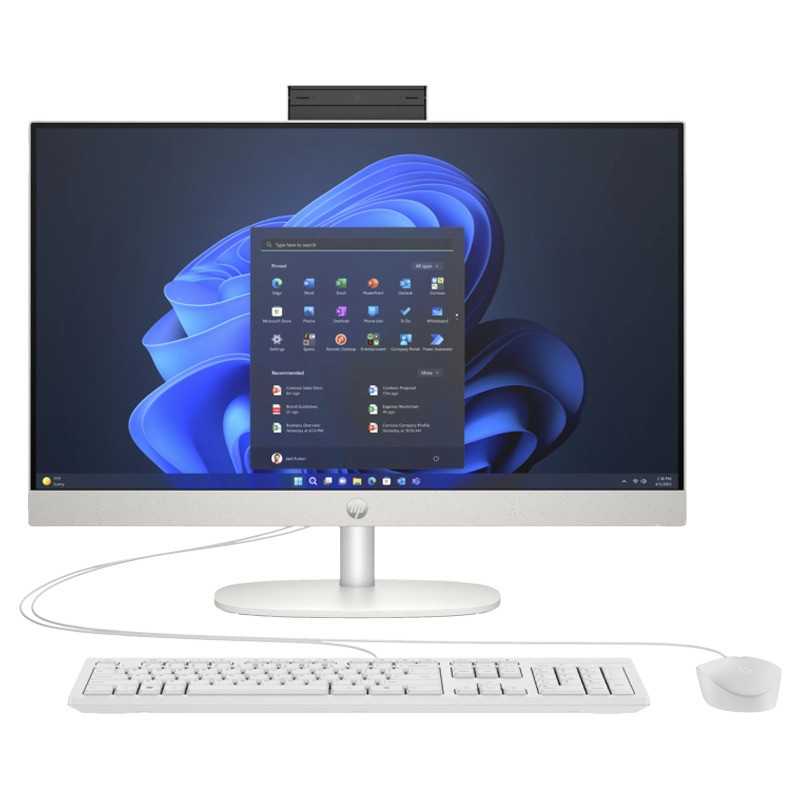 PC HP AIO 23.8" FHD U7-155U 8G 512GB SSD W11H BRANCO