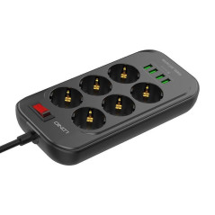 BLOCO TOMADA SEXT. 2 MT LDNIO 4 USB PRETO