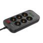 BLOCO TOMADA SEXT. 2 MT LDNIO 4 USB PRETO