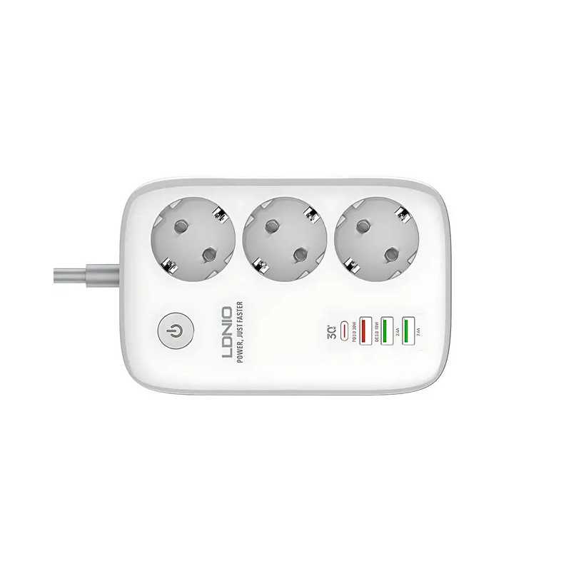 BLOCO TOMADA LDNIO 3WAY 2M 2500W 4USB WIFI