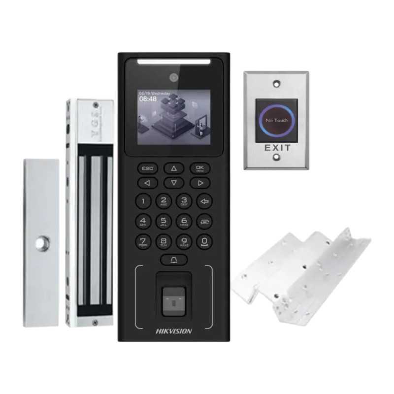 KIT RECONHECIMENTO FACIAL HIKVISION TERM+FECHO MAG.+CARTOES+BOTAO