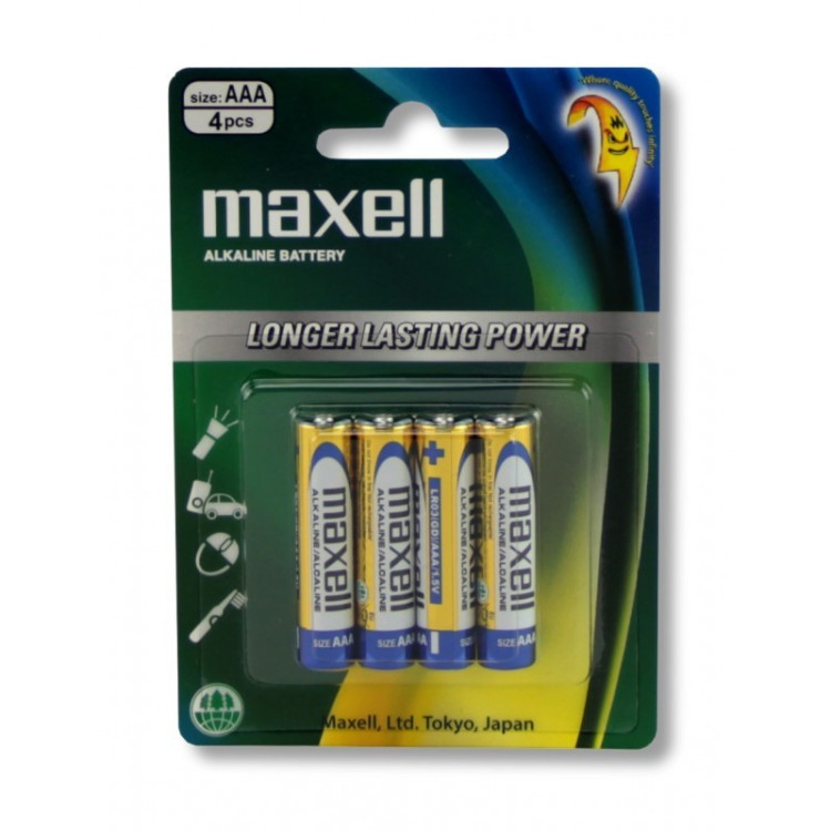 PILHA AAA LR03 PK/4 MAXELL ALKALINE